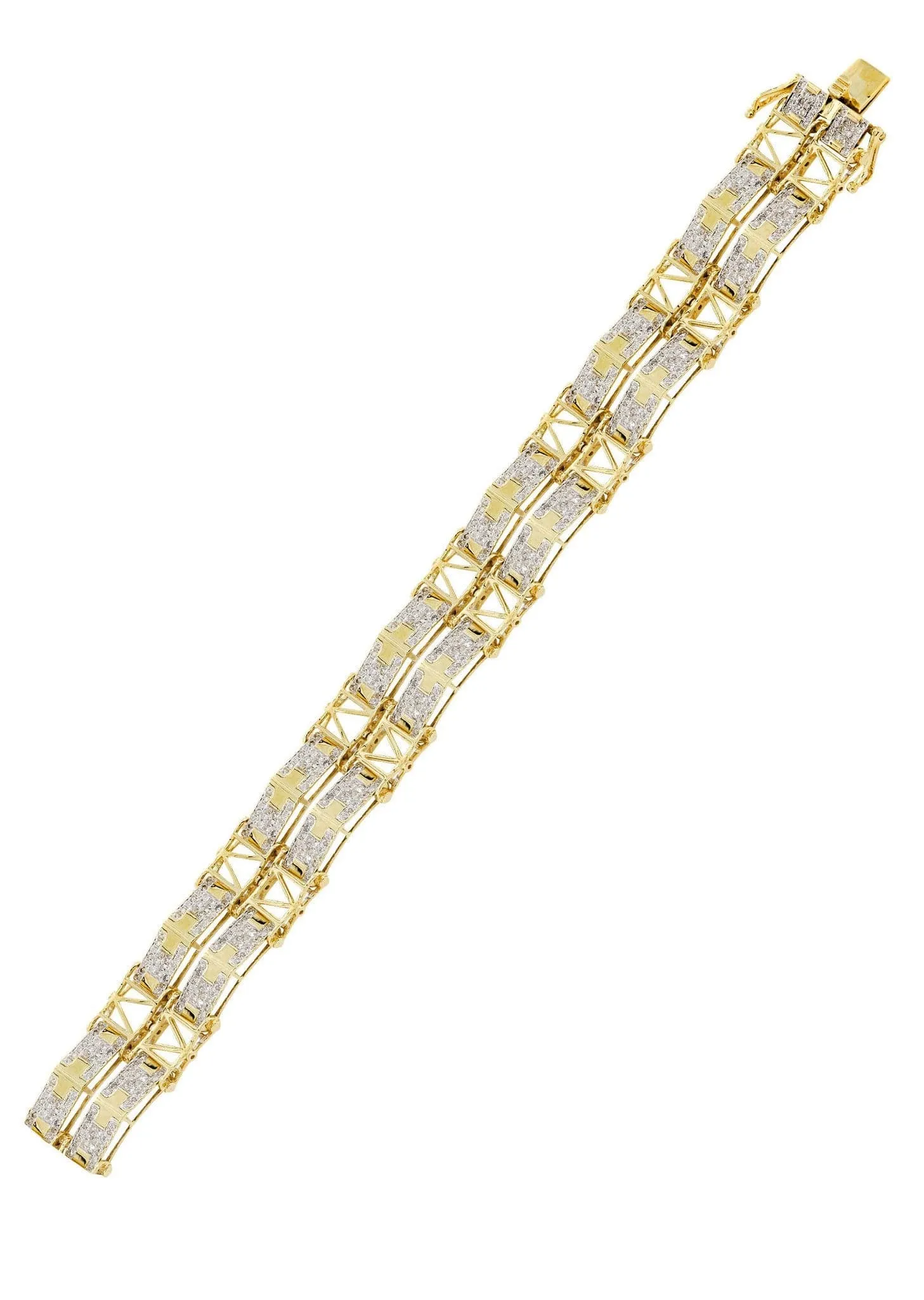 Mens Diamond Bracelet Yellow Gold| 2.73 Carats| 28.4 Grams