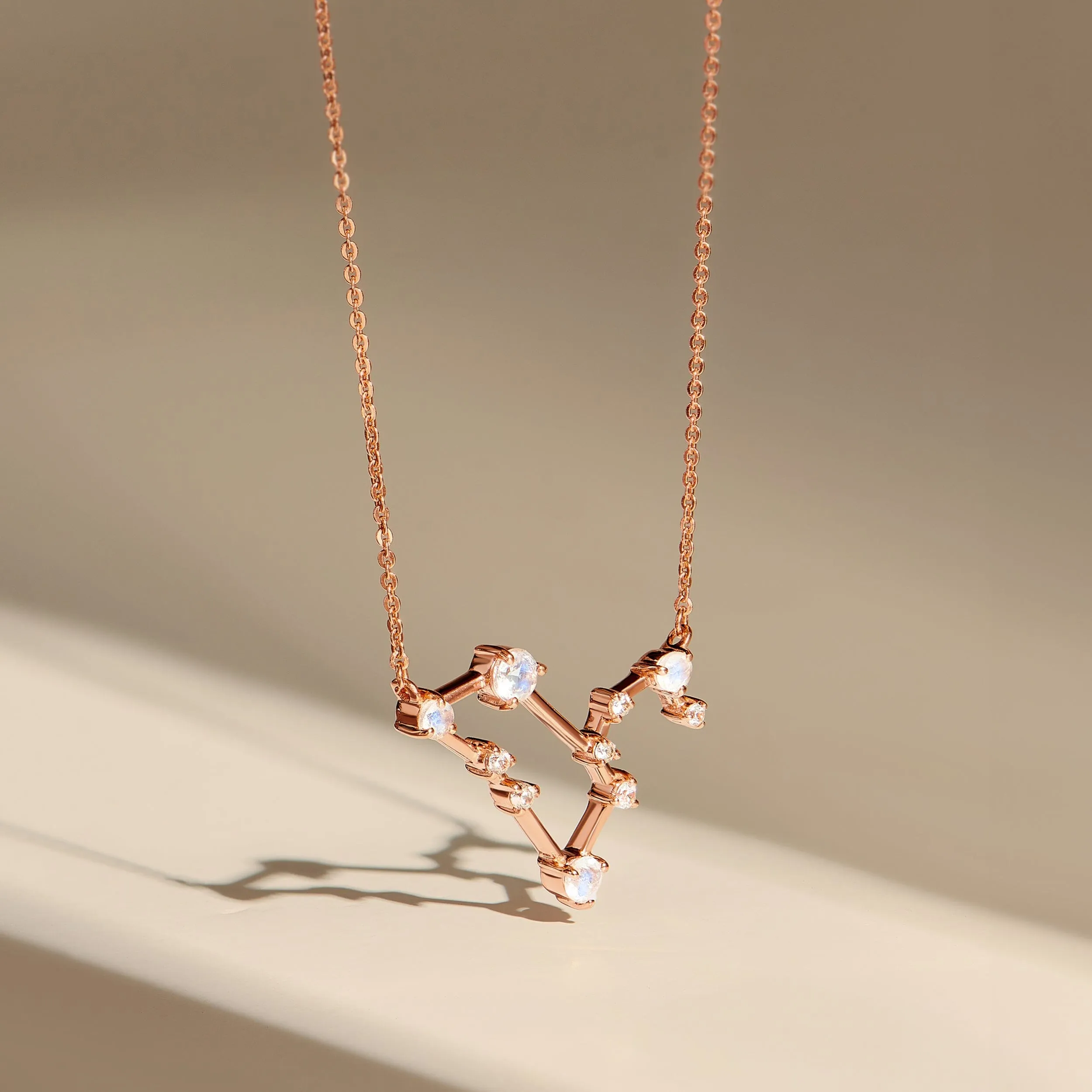 Moonstone Necklace - Leo Zodiac Constellation