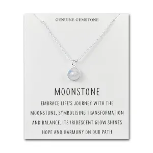 Moonstone Necklace with Quote Card
