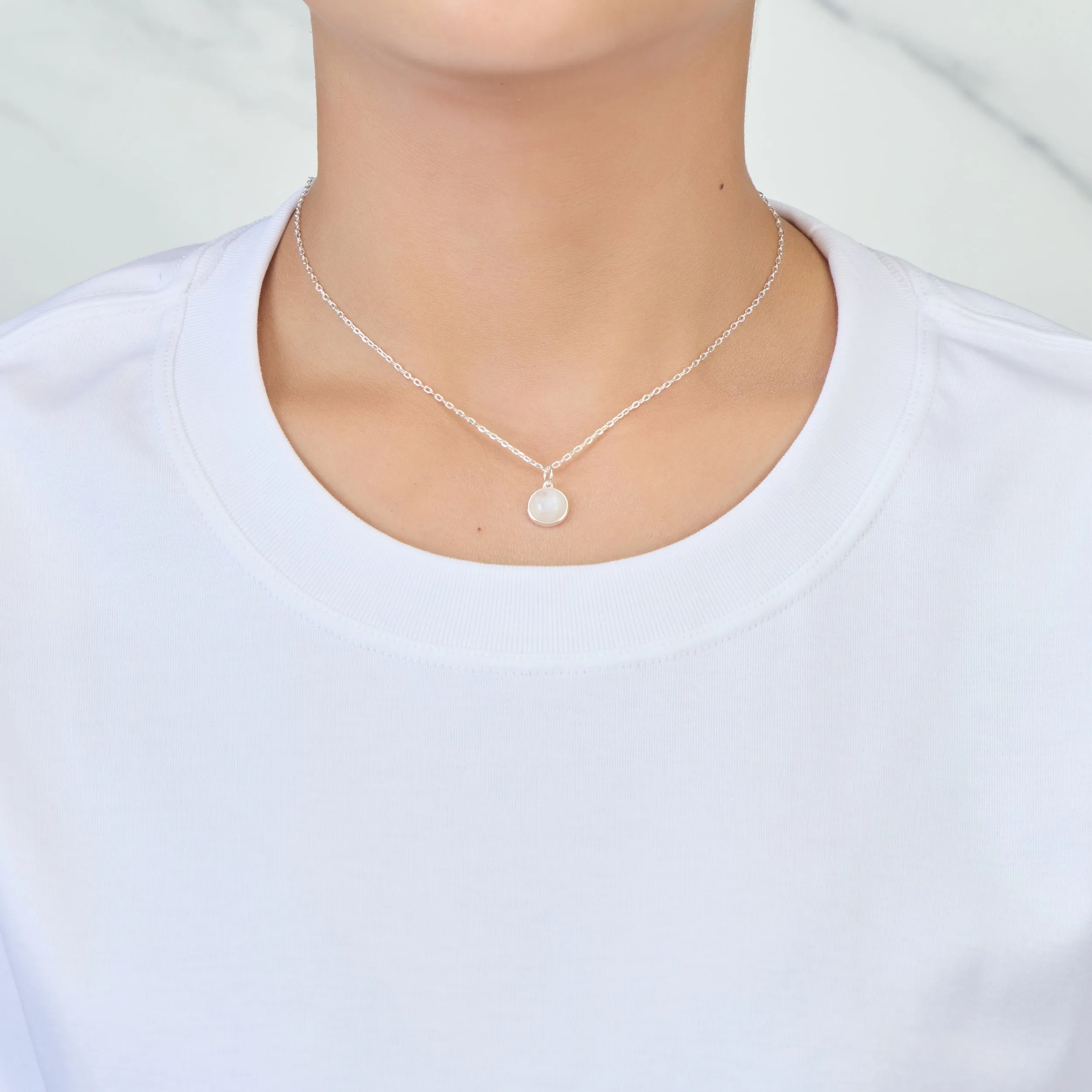 Moonstone Necklace with Quote Card