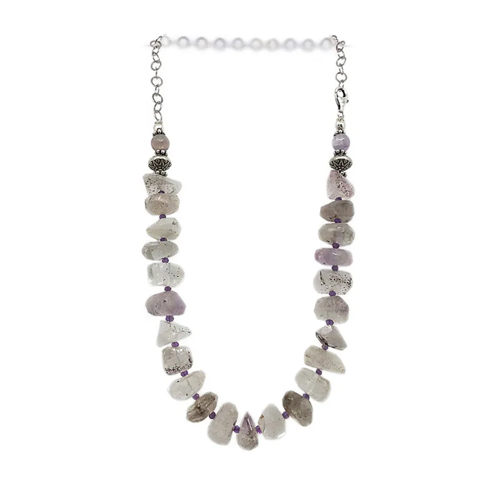 Moss Amethyst w/Sterling Chain Necklace