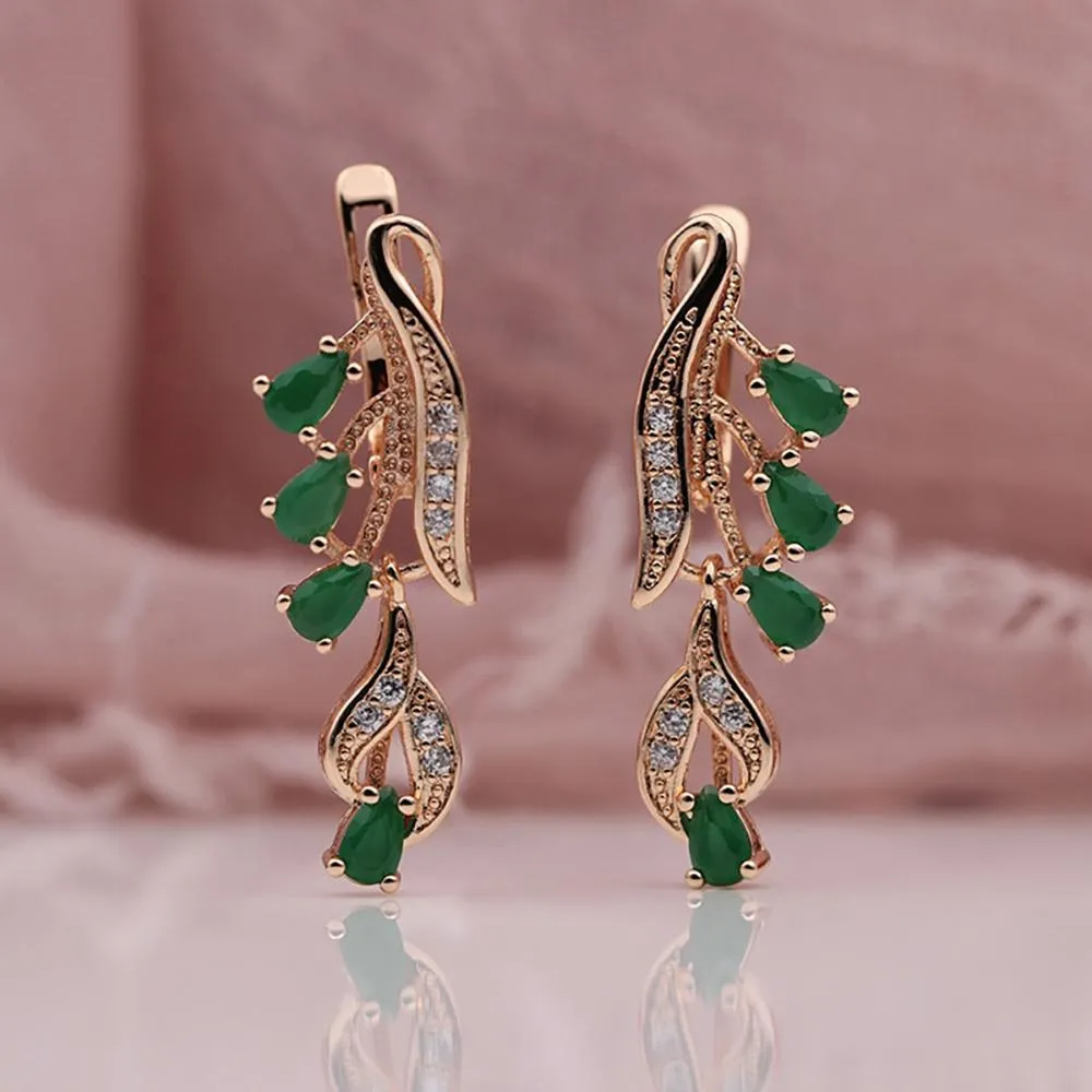 Multi Color Water Drop Zircon Long Dangle Earrings