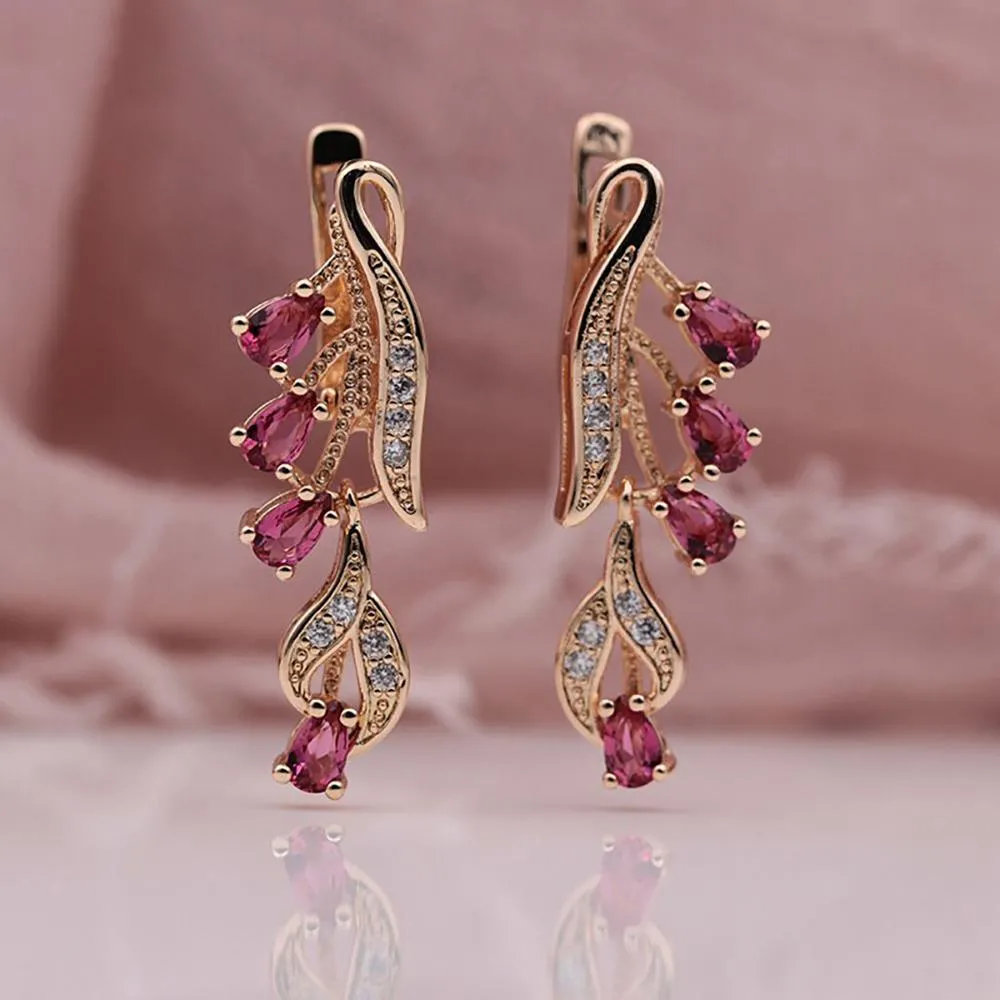 Multi Color Water Drop Zircon Long Dangle Earrings