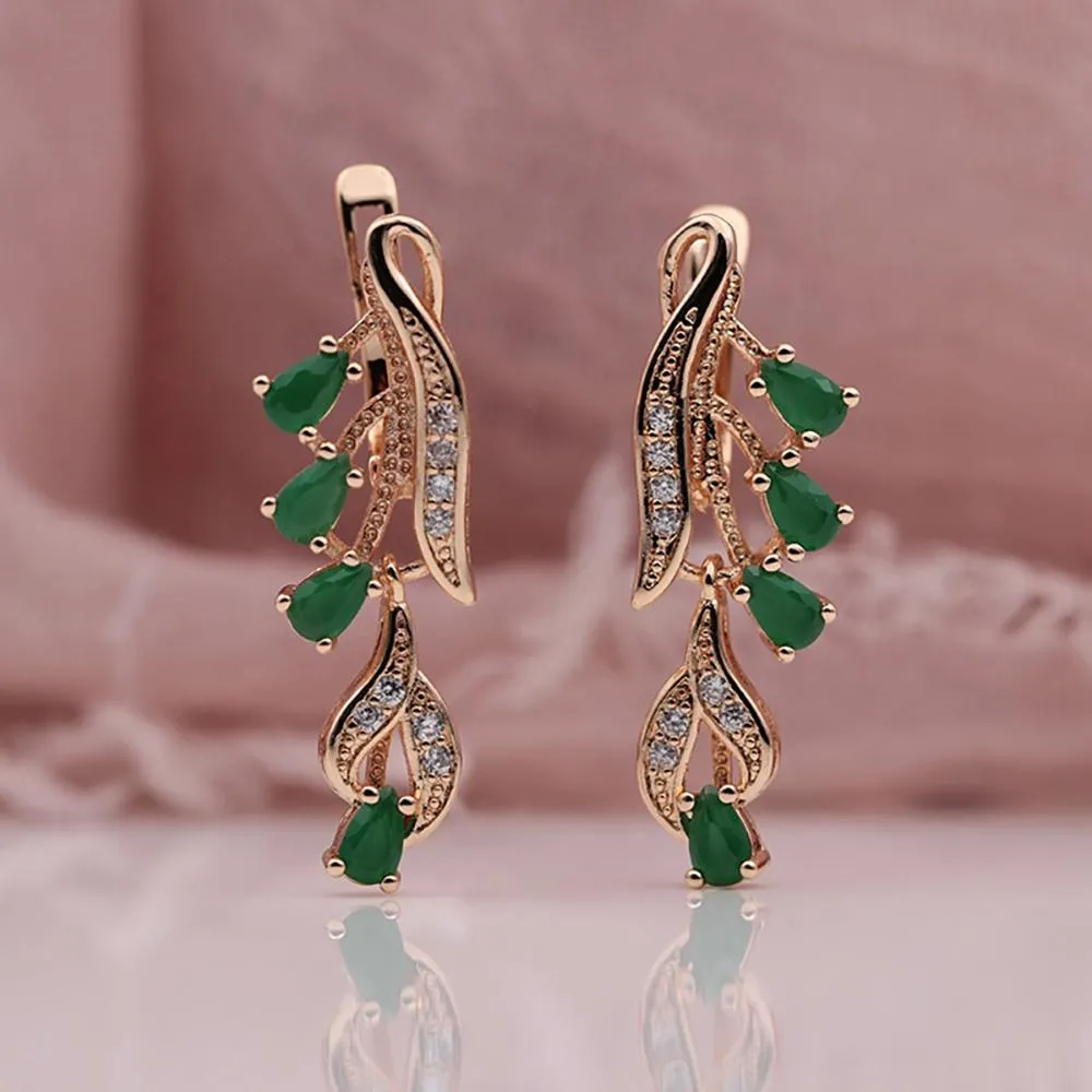 Multi Color Water Drop Zircon Long Dangle Earrings