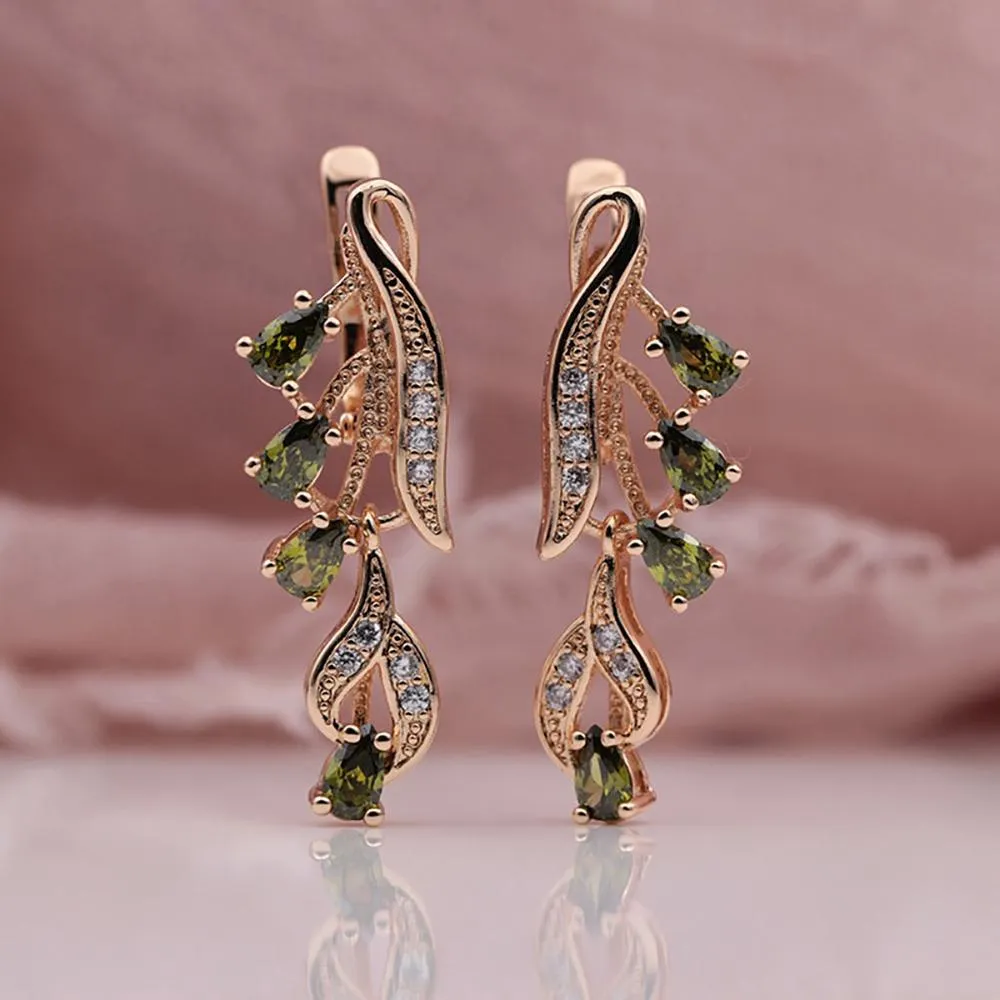 Multi Color Water Drop Zircon Long Dangle Earrings