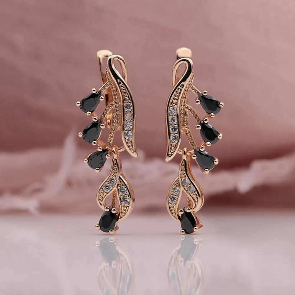 Multi Color Water Drop Zircon Long Dangle Earrings