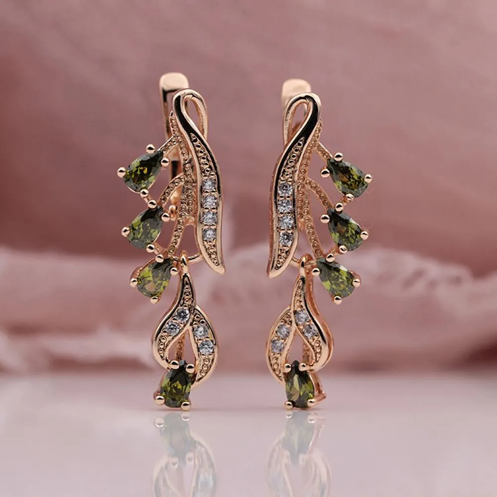 Multi Color Water Drop Zircon Long Dangle Earrings