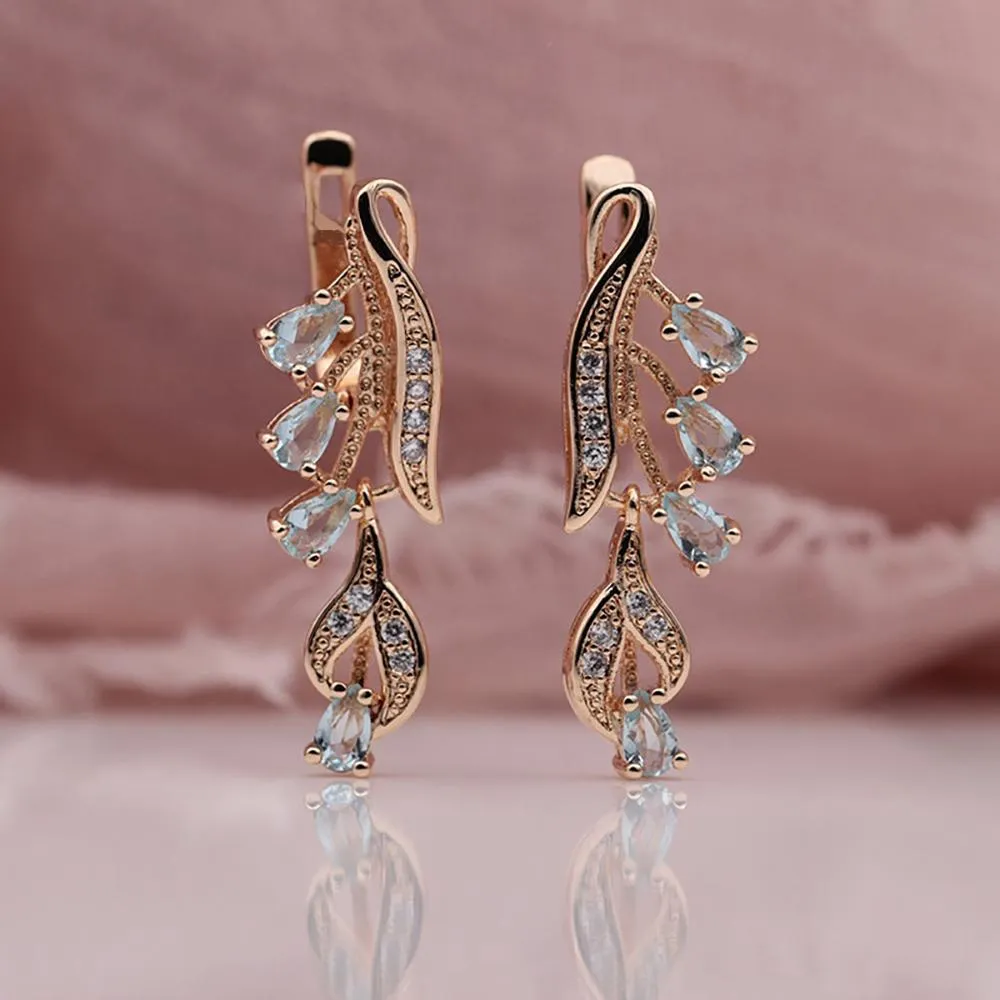Multi Color Water Drop Zircon Long Dangle Earrings