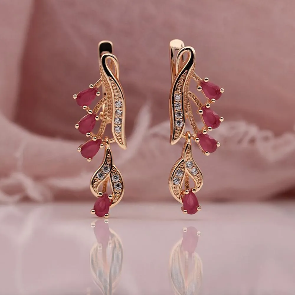 Multi Color Water Drop Zircon Long Dangle Earrings