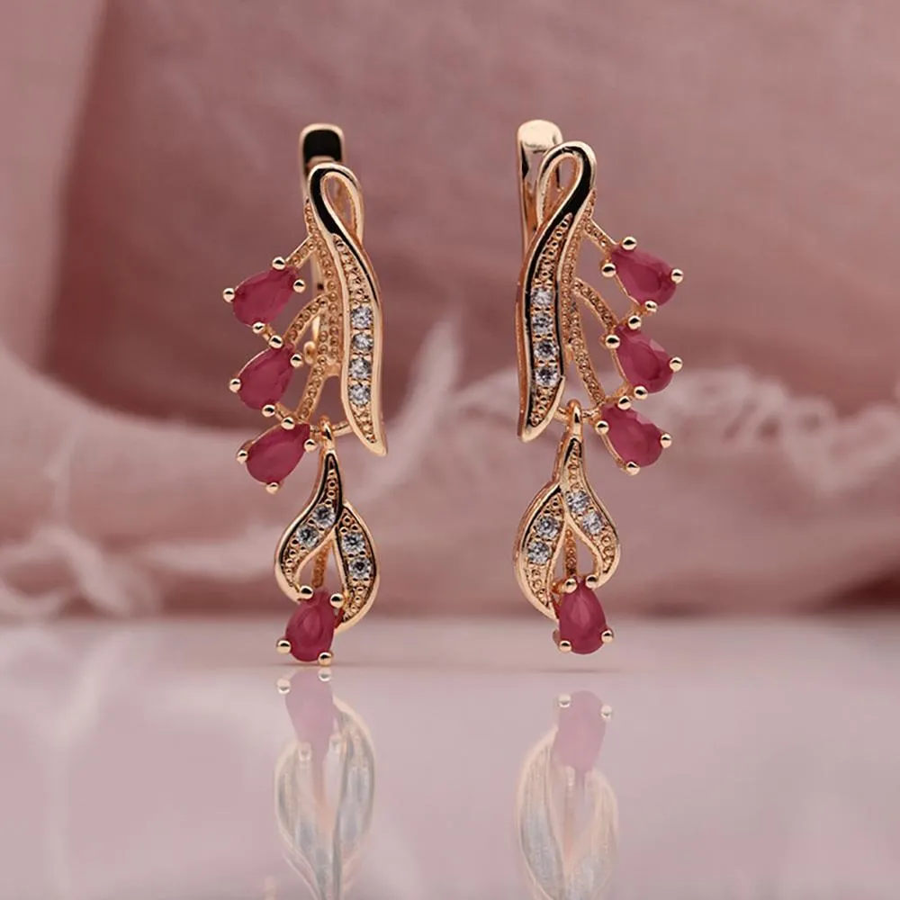 Multi Color Water Drop Zircon Long Dangle Earrings