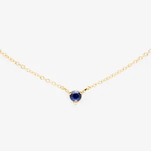 N6701S | 3mm Blue Sapphire Birthstone Necklace