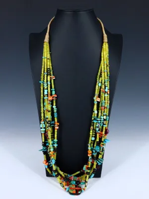 Native American Jewelry Santo Domingo Lemon Citrine Treasure Necklace