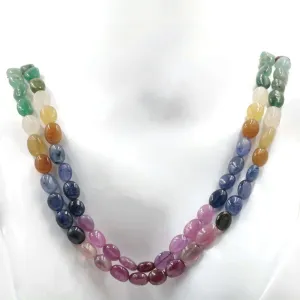 Natural Multi Color Sapphire Emerald and Ruby Necklace May BirthstoneJuly Birthstone September Birthstone SKU 6142720