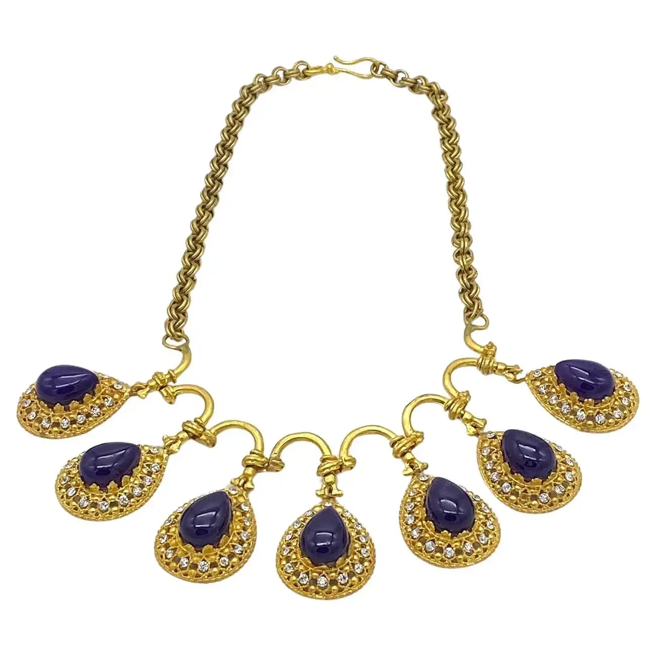 Necklace w/Seven Amethyst Pendant