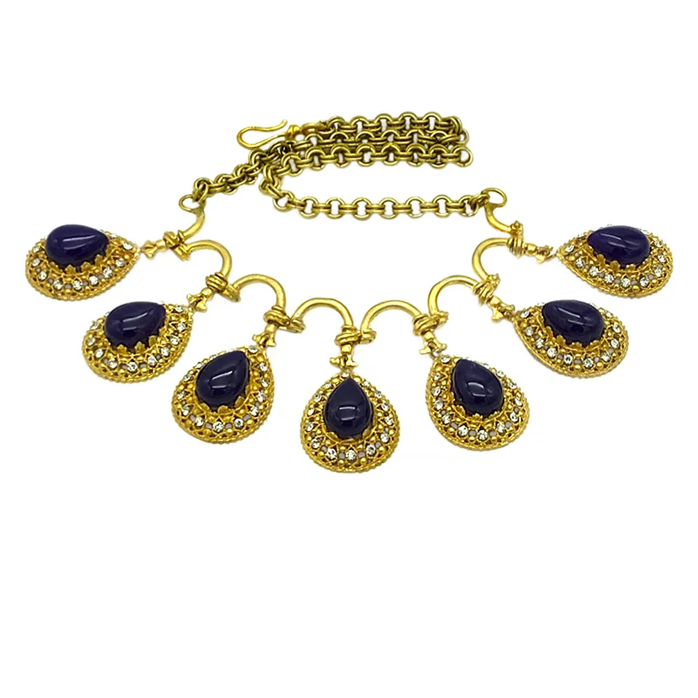 Necklace w/Seven Amethyst Pendant