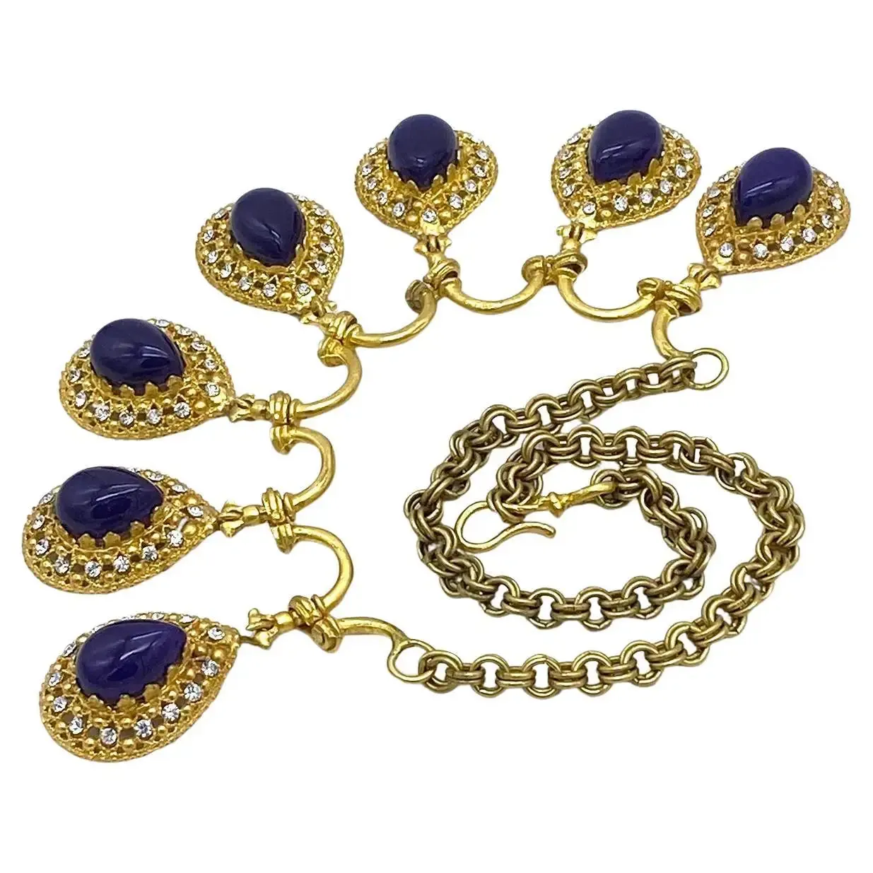 Necklace w/Seven Amethyst Pendant