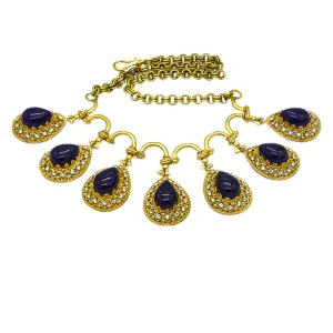Necklace w/Seven Amethyst Pendant