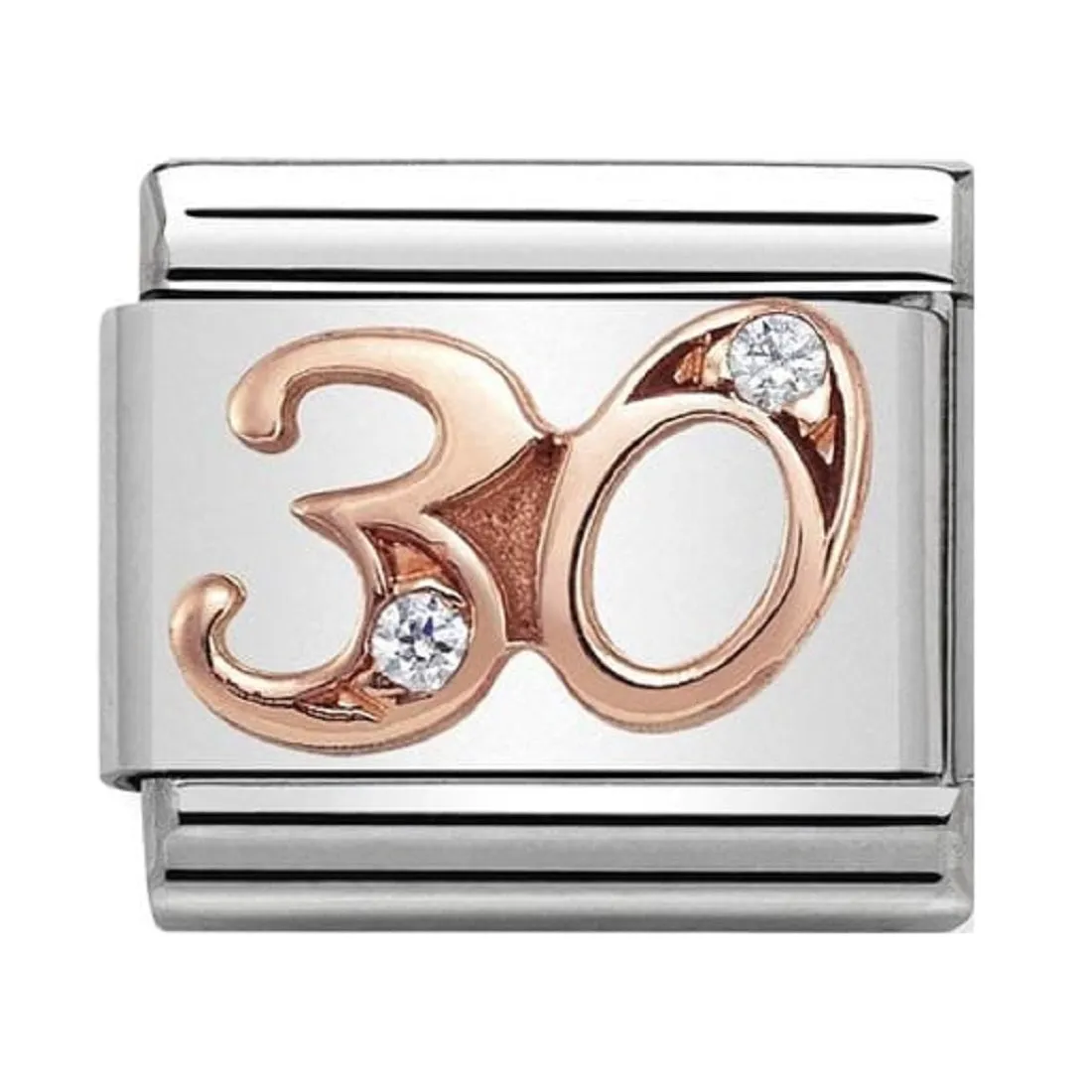 NOMINATION Link Rose Gold and CZ Number 30