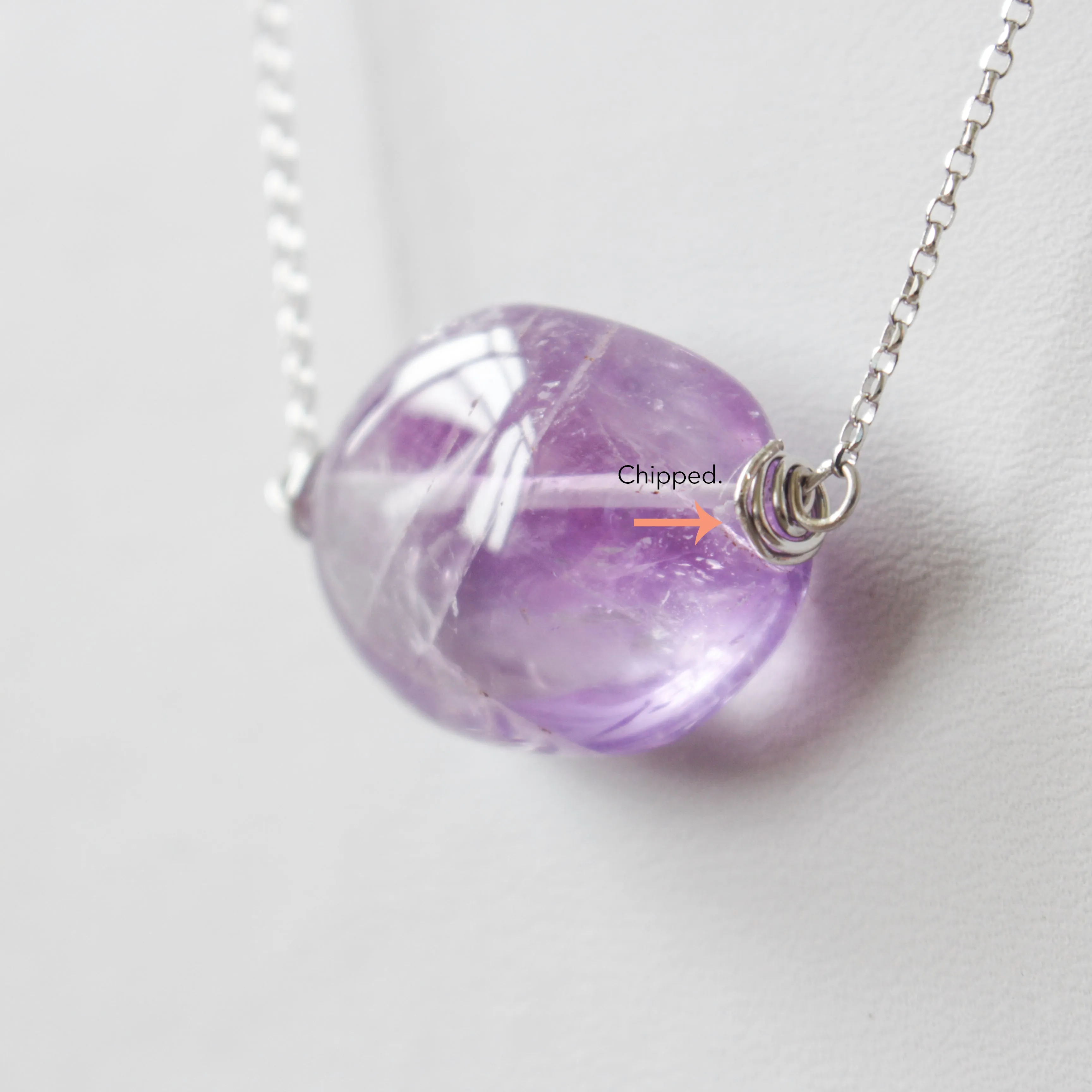 Organic Shaped Amethyst Long Necklace