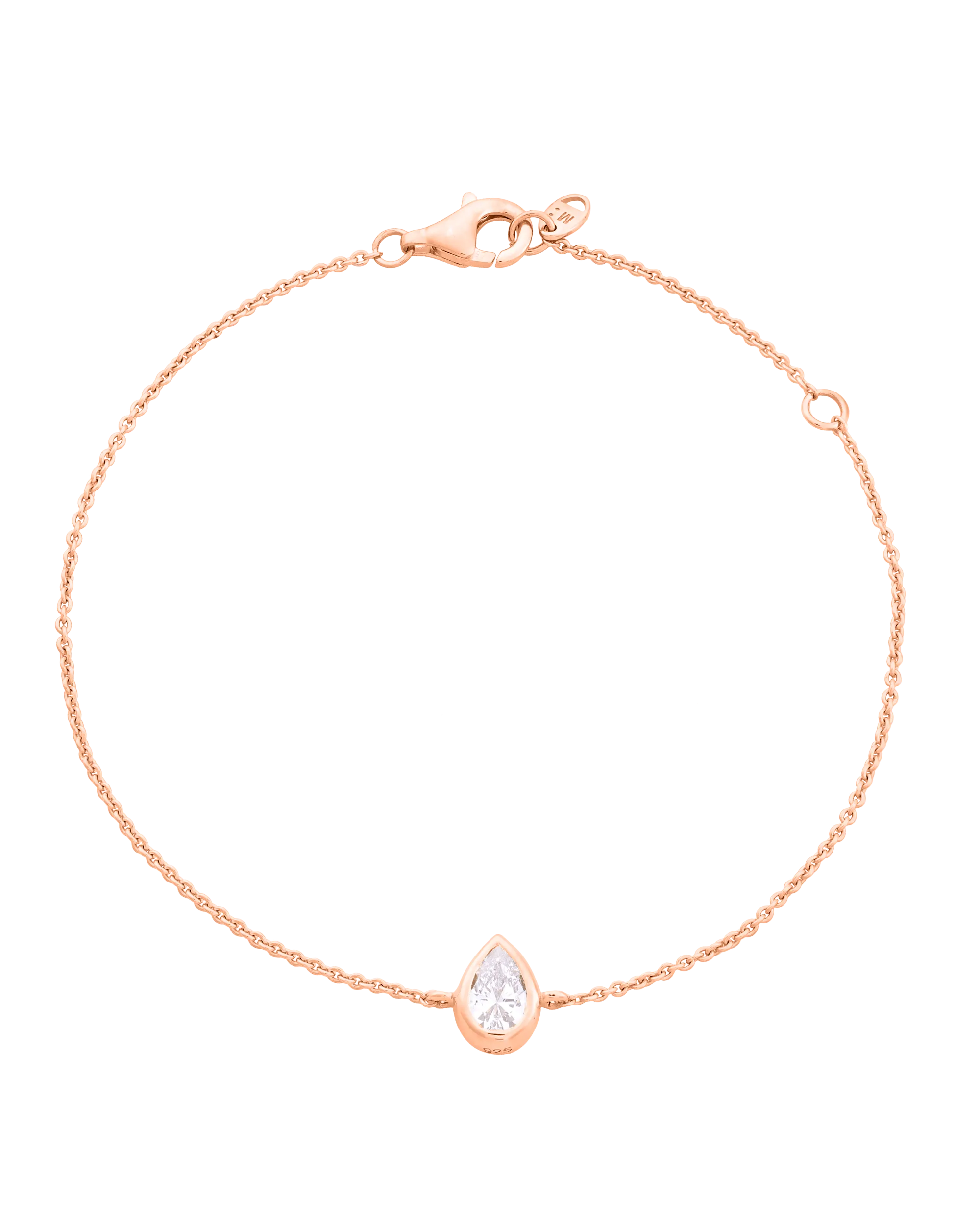 Pear Solitaire Diamond Bracelet - 18K Gold Vermeil