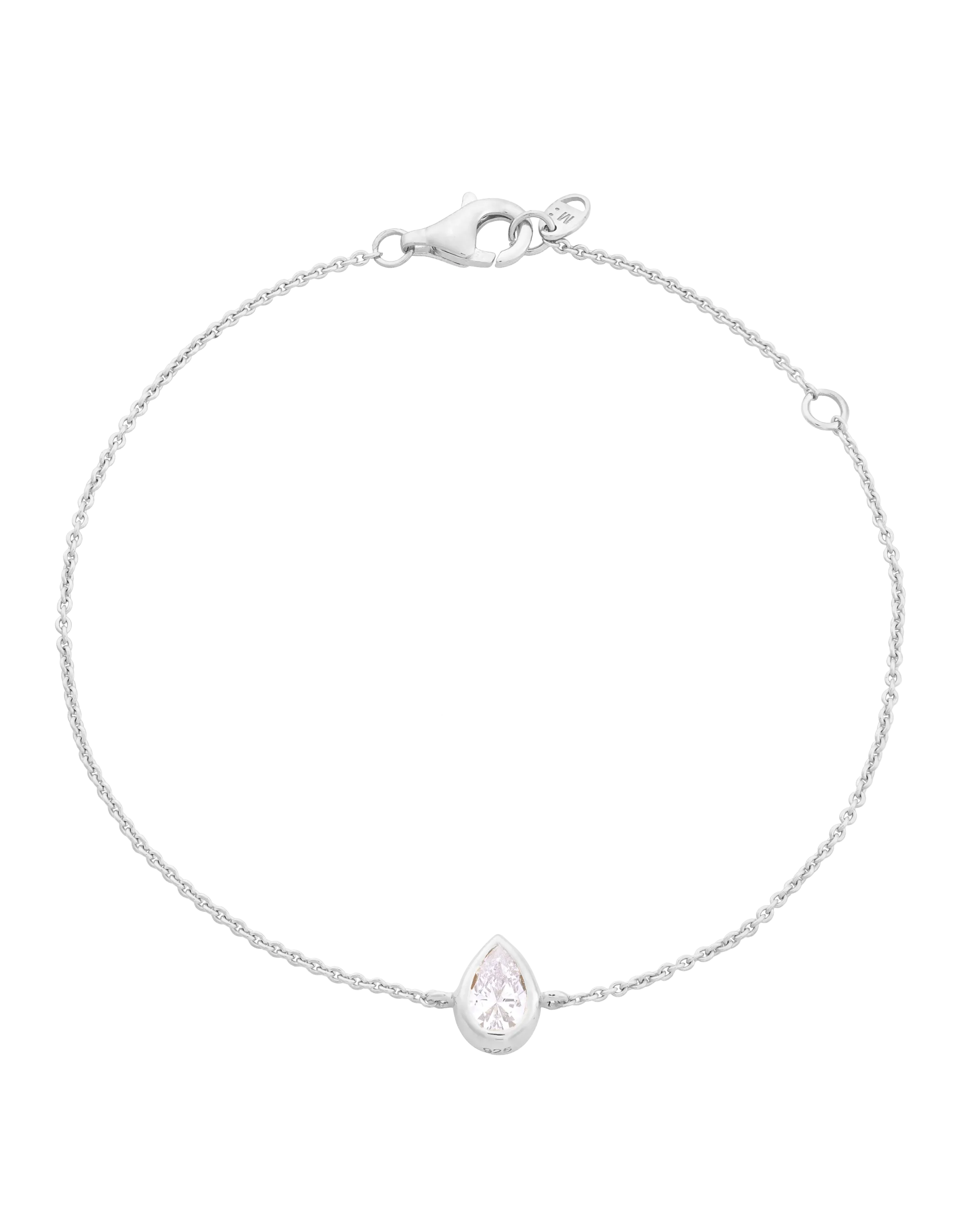 Pear Solitaire Diamond Bracelet - 18K Gold Vermeil