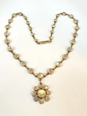 Reserved 1st payment Stunning, Art Deco, 1930s, 9ct Gold,  Moonstone Necklace