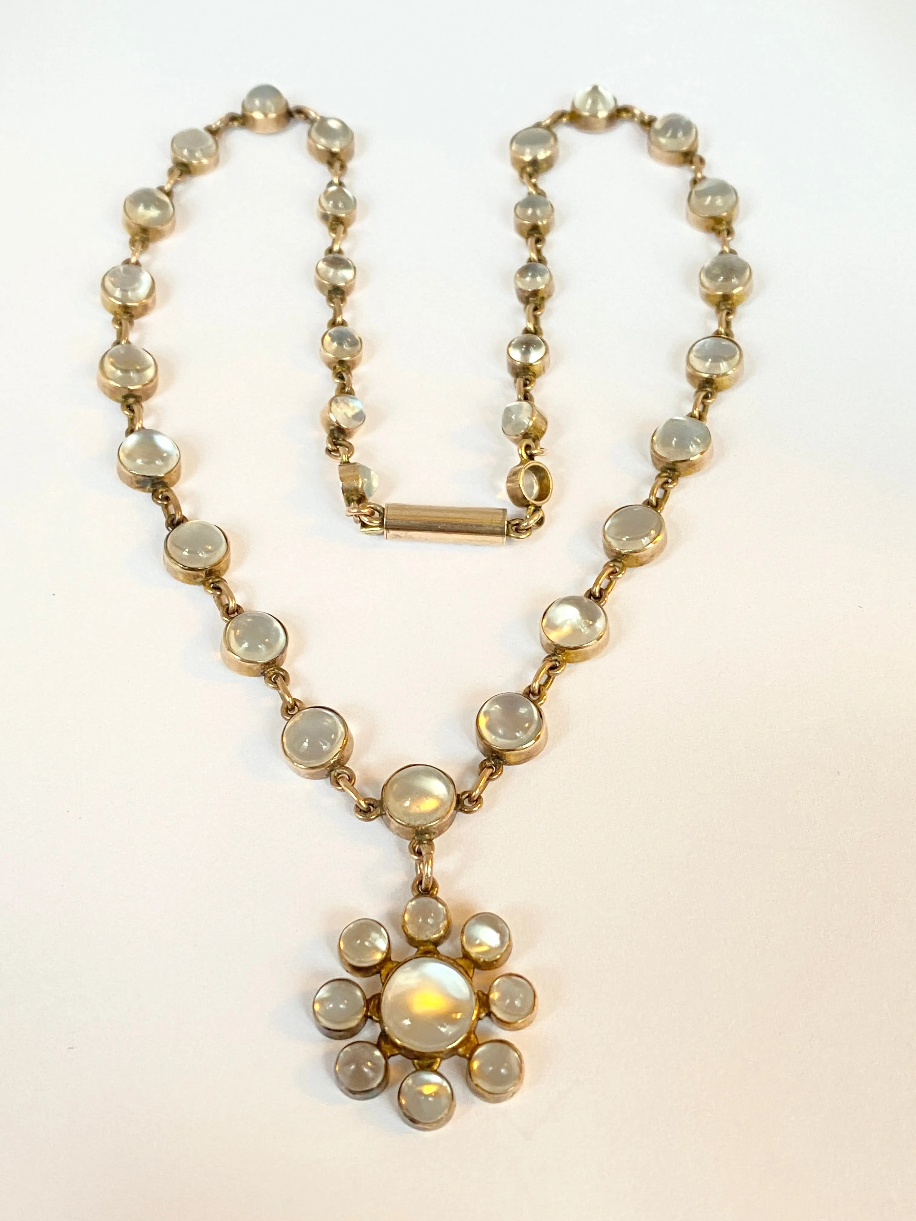 Reserved 1st payment Stunning, Art Deco, 1930s, 9ct Gold,  Moonstone Necklace