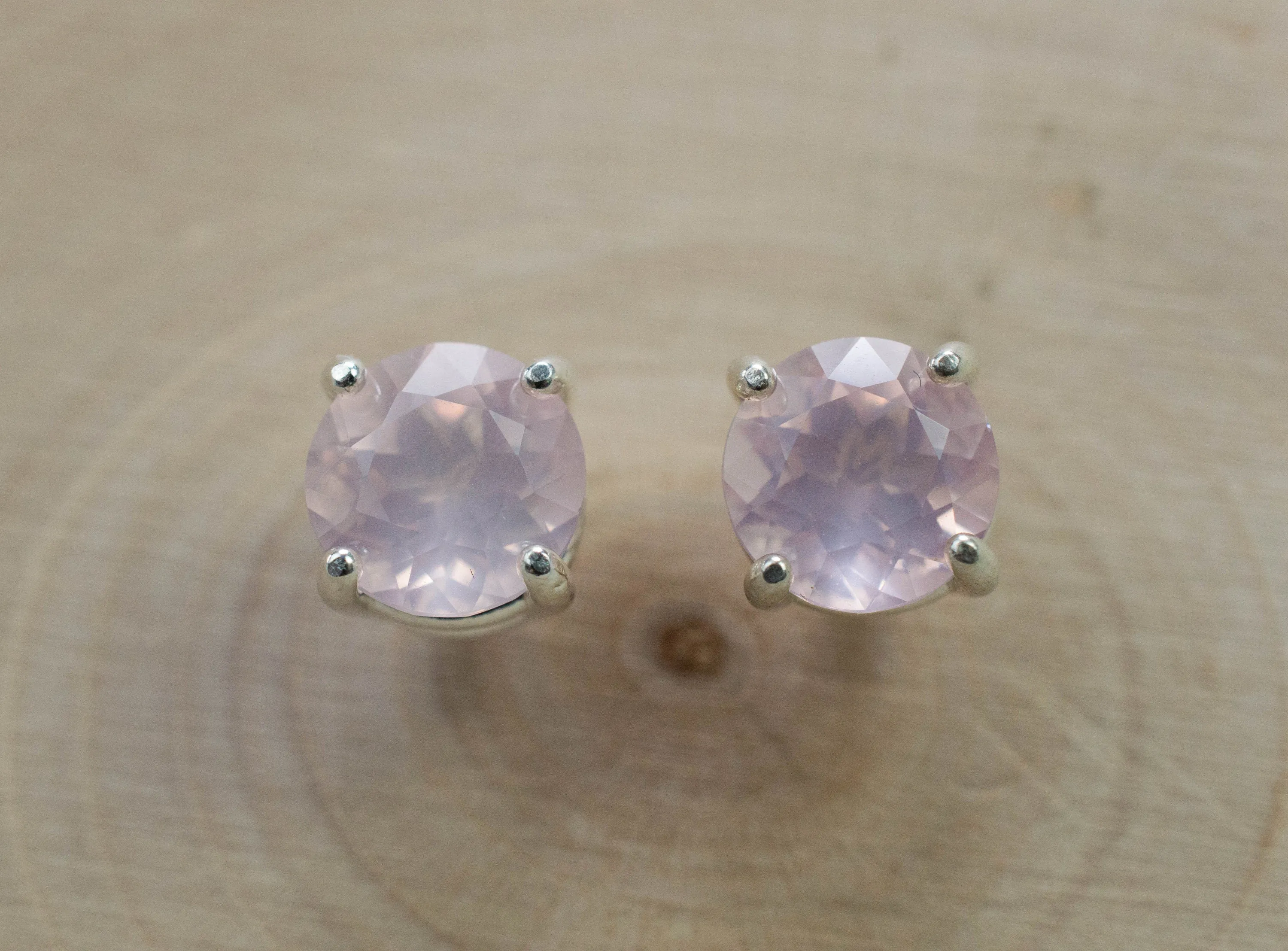 Rose Quartz Earrings; Natural Untreated Brazil Rose Quartz; 2.165cts