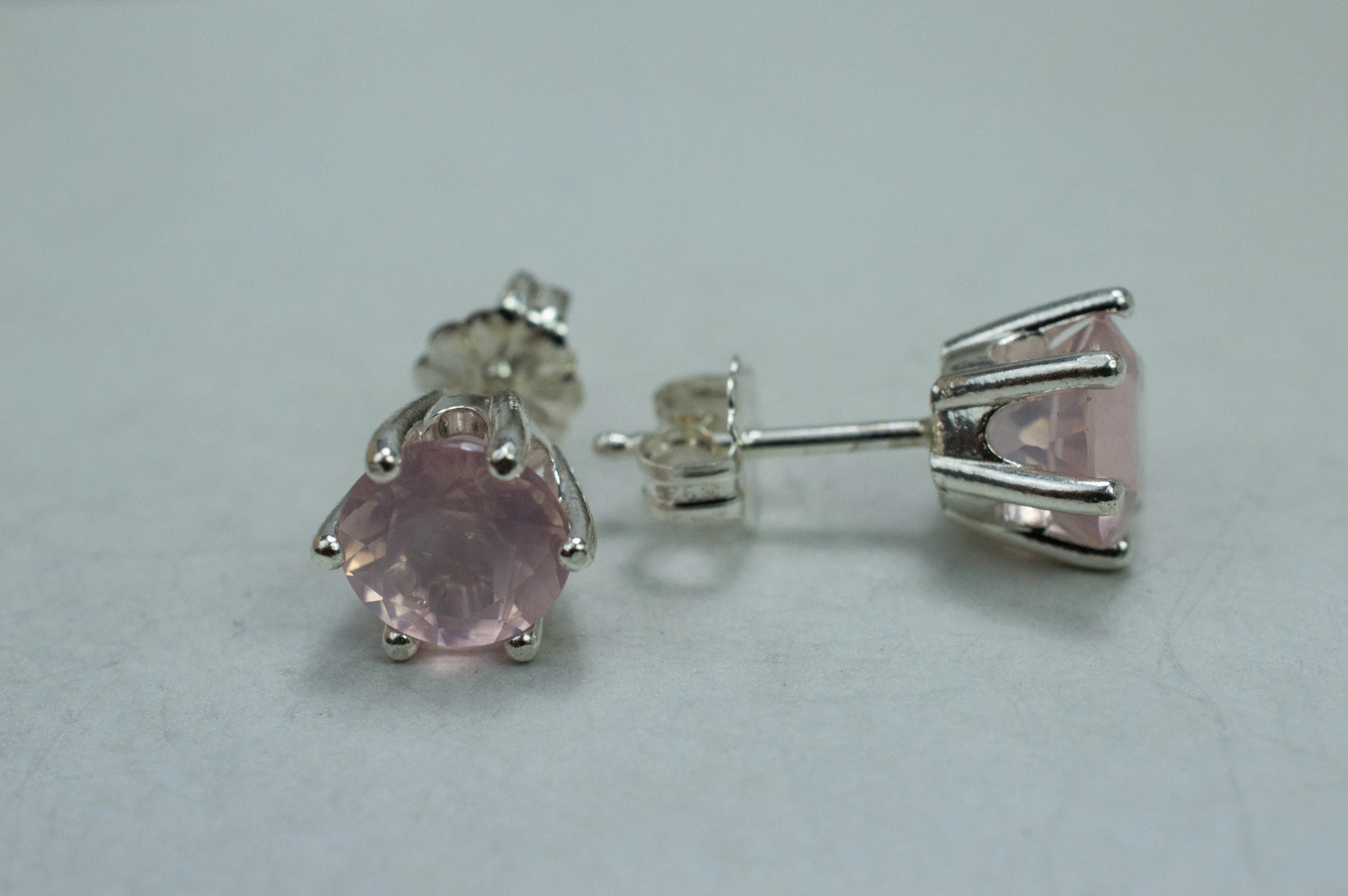 Rose Quartz Earrings; Natural Untreated Brazil Rose Quartz; 2.320cts