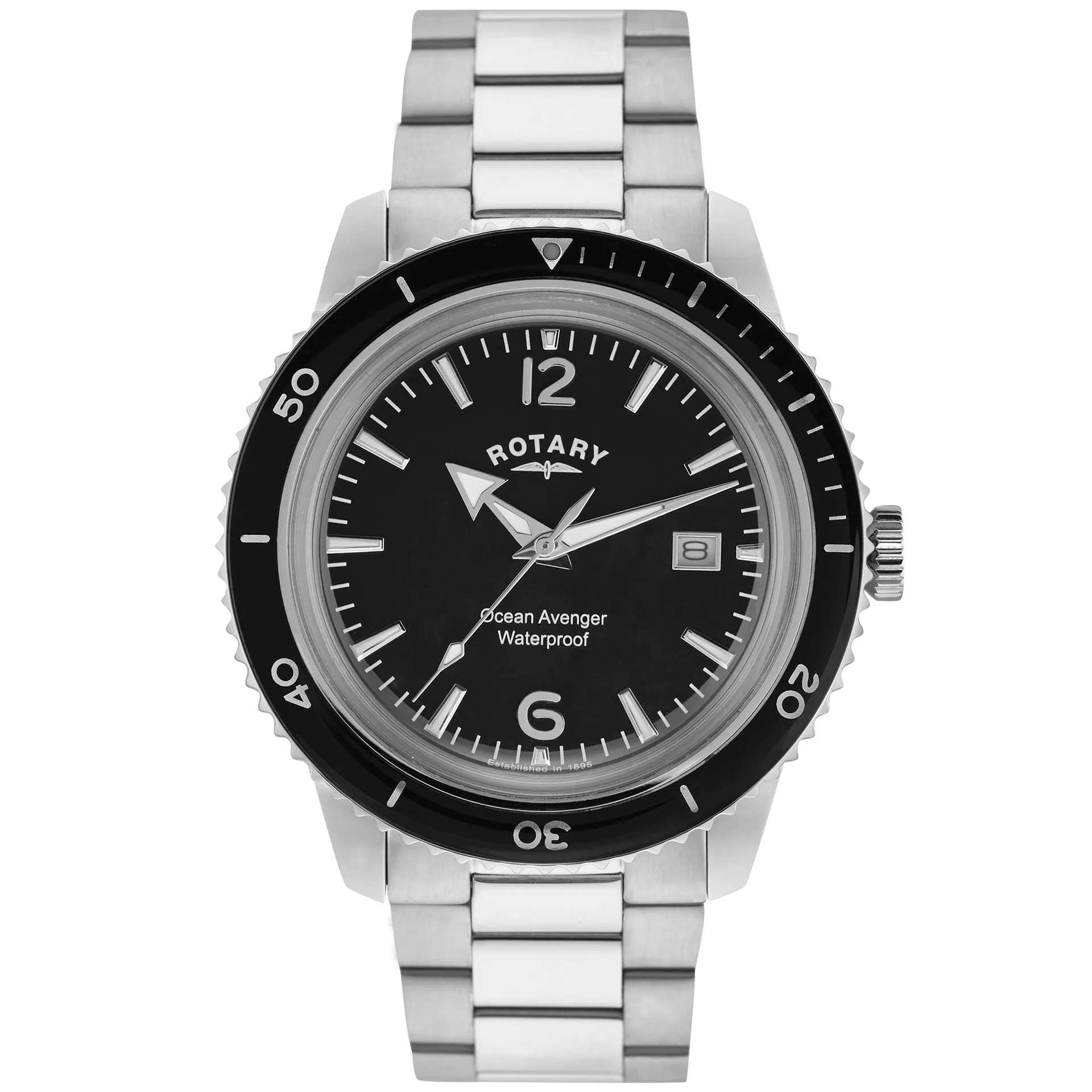 ROTARY GENTS OCEAN AVENGER STEEL BRACELET WATCH GB02694/04