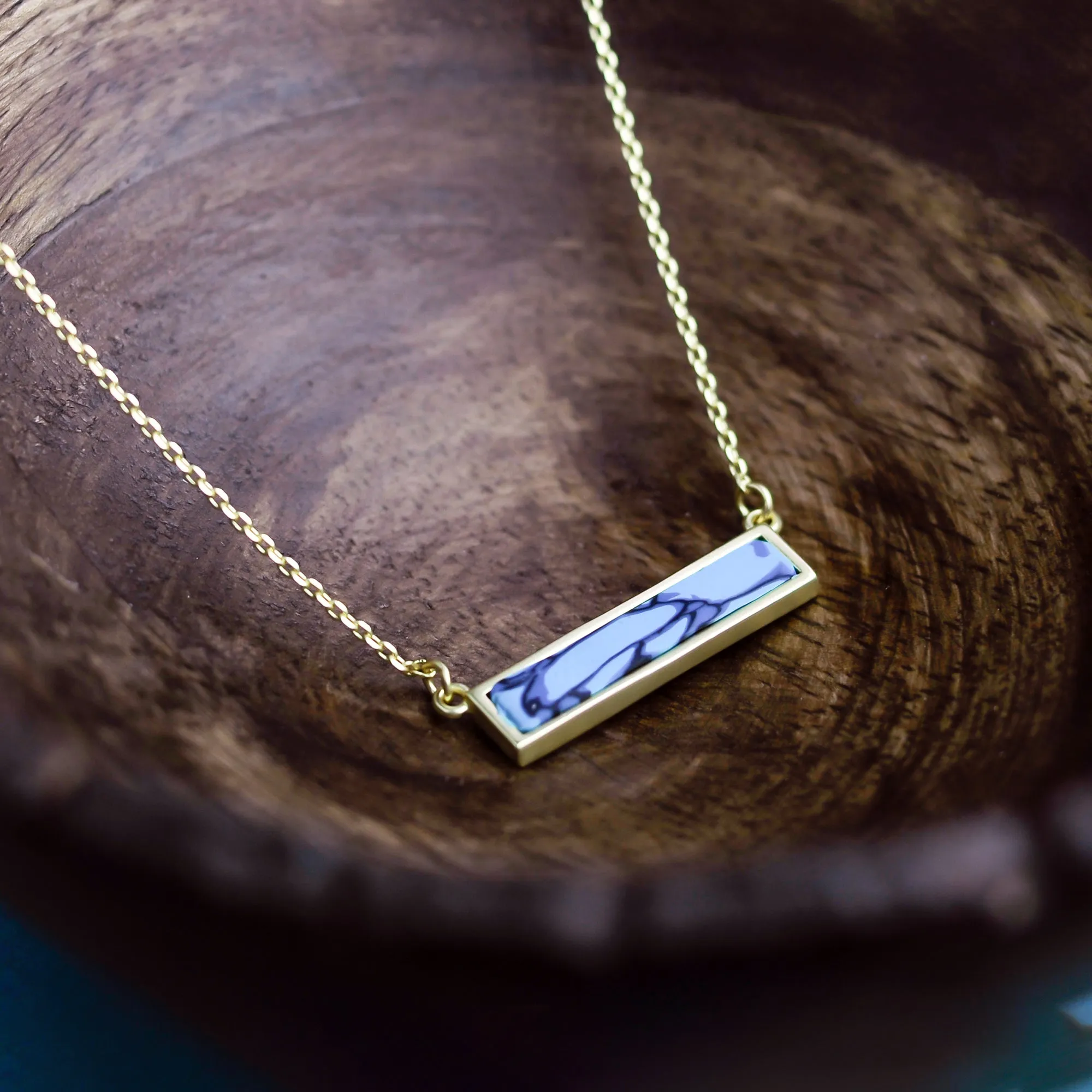 Sedona Sky Gold Reversible Bar Necklace