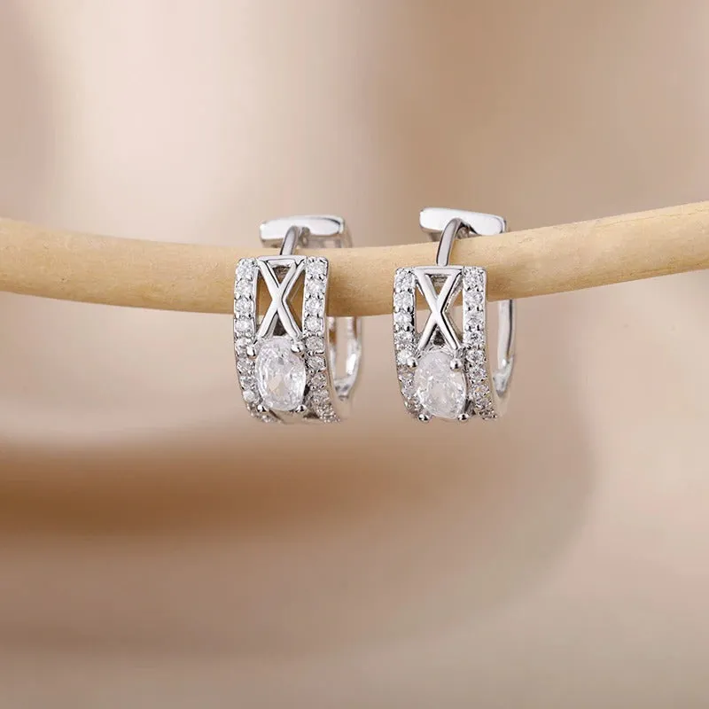 Stainless Steel Dainty Heart Zircon Hoop Earrings Collection