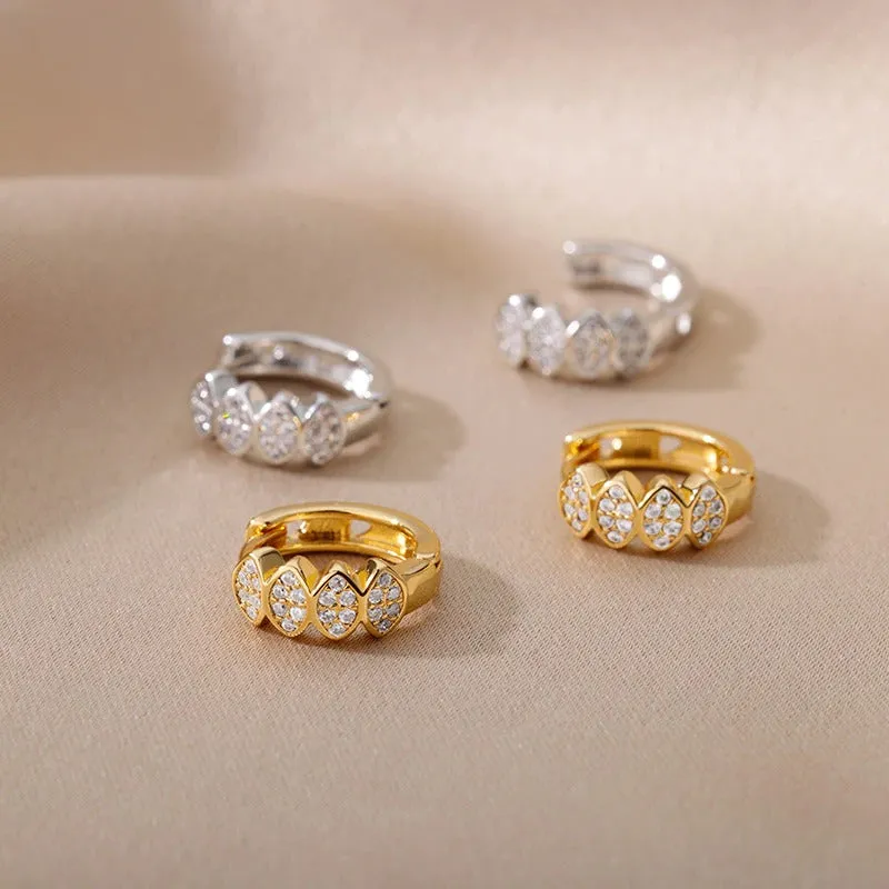 Stainless Steel Dainty Heart Zircon Hoop Earrings Collection