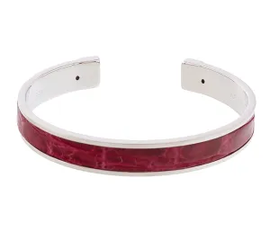 Stamerra PICCOLO CROCCO ARO Red/Silver Genuine Crocodile Bracelet