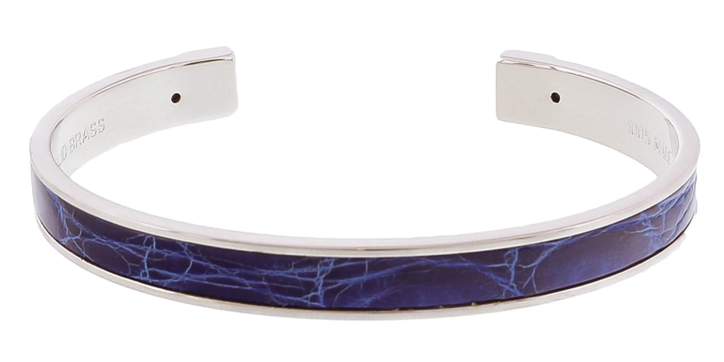 Stamerra PICCOLO CROCCO BLU  Blue/Silver Genuine Crocodile Bracelet