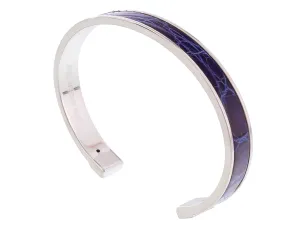 Stamerra PICCOLO CROCCO BLU  Blue/Silver Genuine Crocodile Bracelet