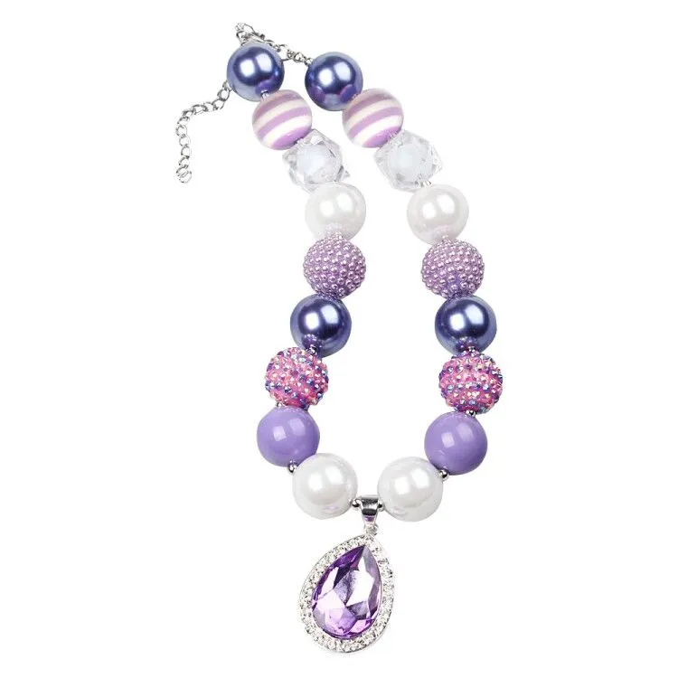 Teardrop Amethyst Pendant Necklace & Hairband Set