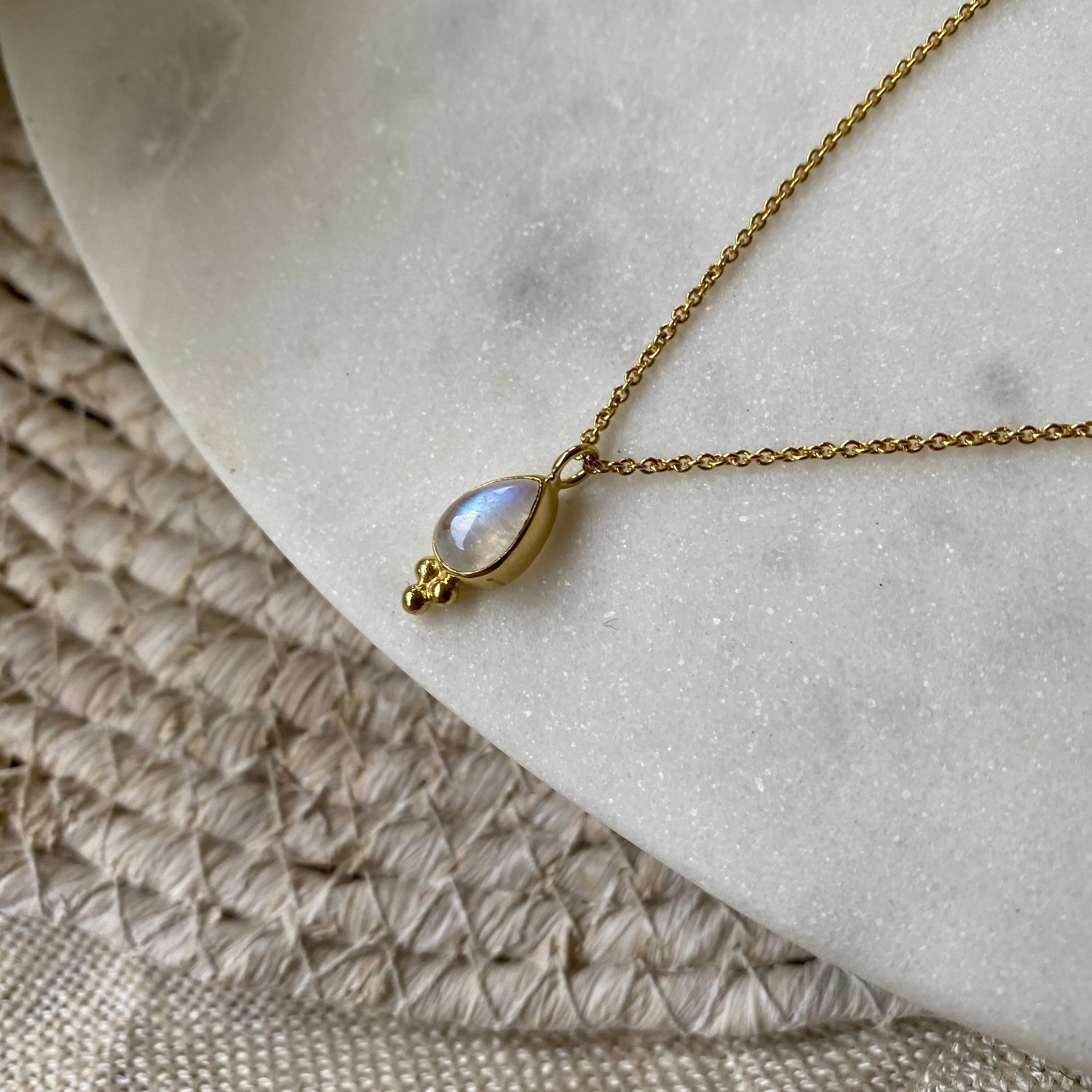 Teardrop Gold Moonstone necklace