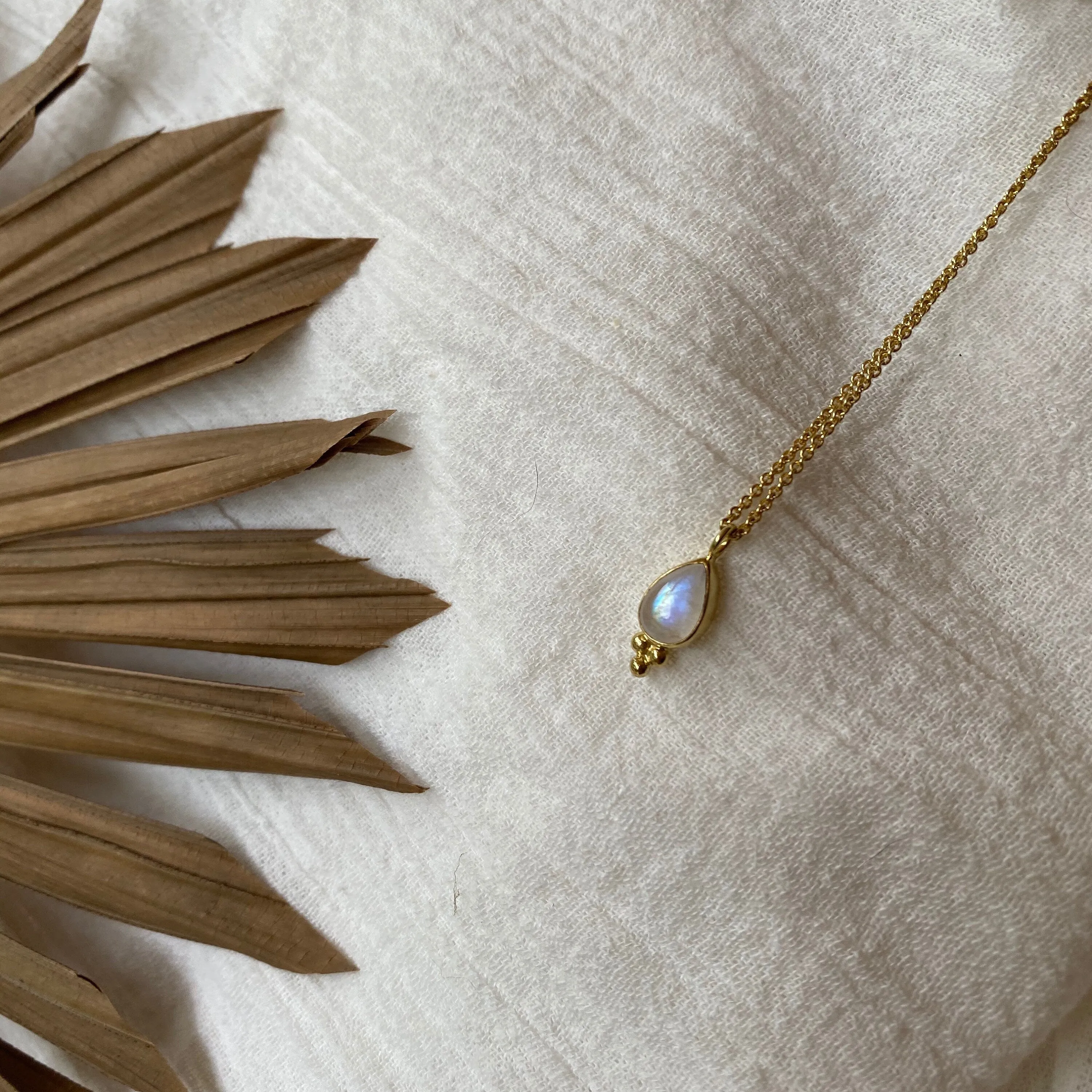 Teardrop Gold Moonstone necklace