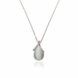 Teardrop Simulated Moonstone Necklace