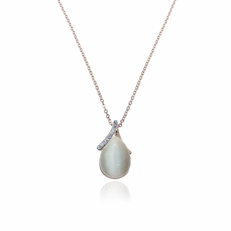 Teardrop Simulated Moonstone Necklace