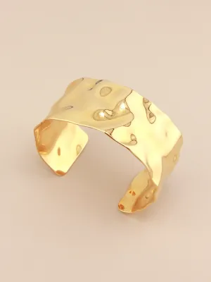 Textured Gold Cuff Bangle