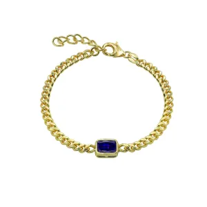 THE COLORED STONE CURB LINK BRACELET