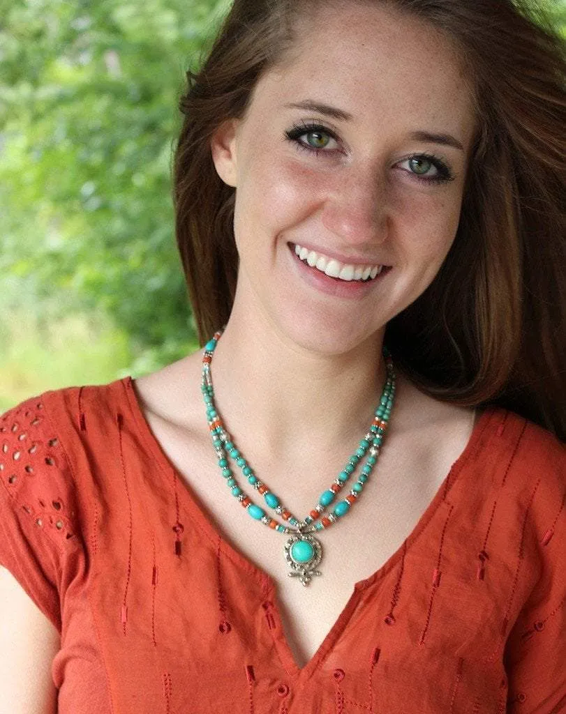 Tibetan Double Strand Drop Necklace