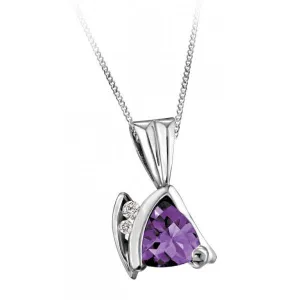 White Gold Diamond Amethyst Pendant