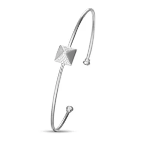 White Gold Diamond Pyramid Bangle